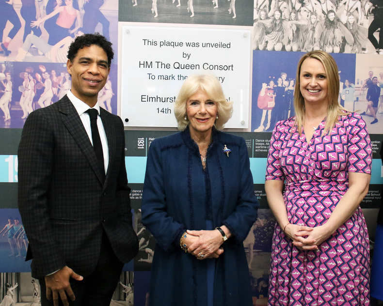 Carlos Acosta and Jessica Ward with Queen Camilla in March 2023.JPG