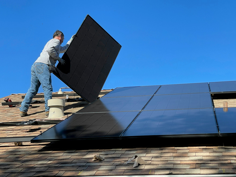 Solar panels stock