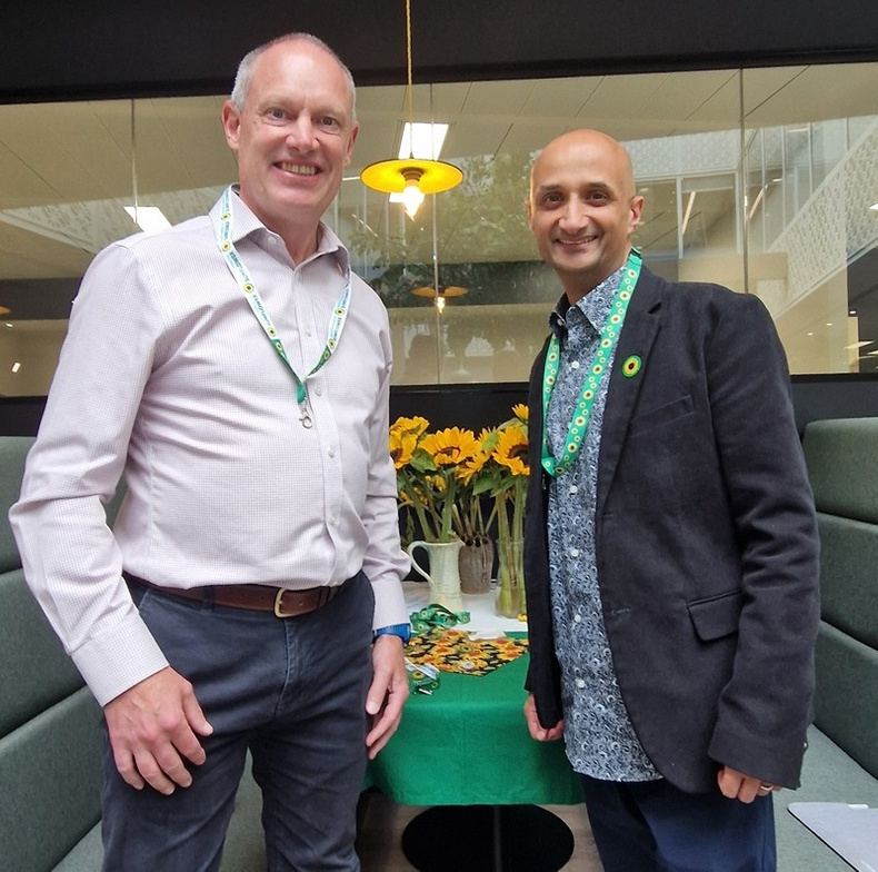 Crowe - Simon Crookston (left) with Dipesh Chhatralia launching the Sunflower scheme at Crowe UK.jpg